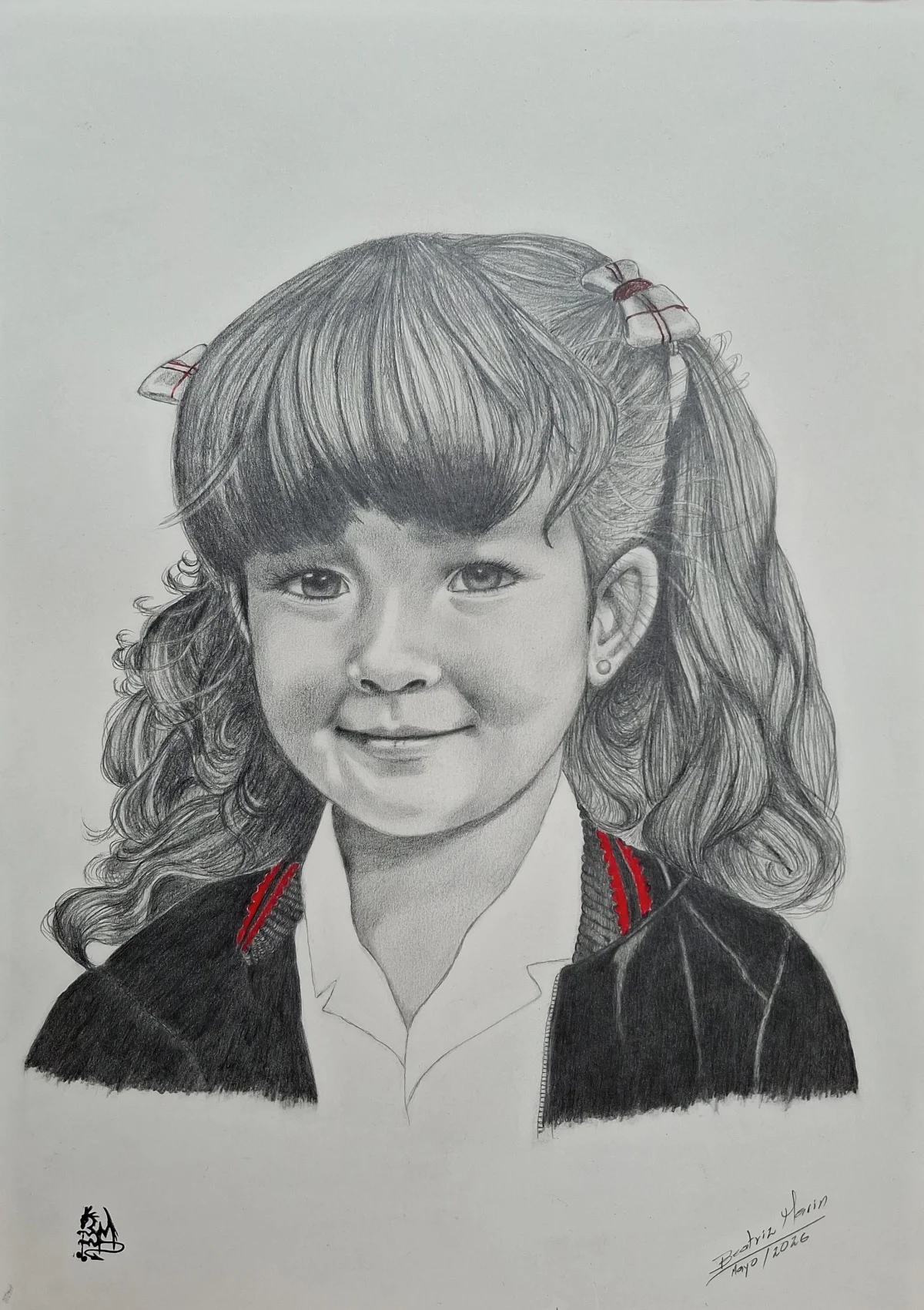 Retrato a grafito de Verónica