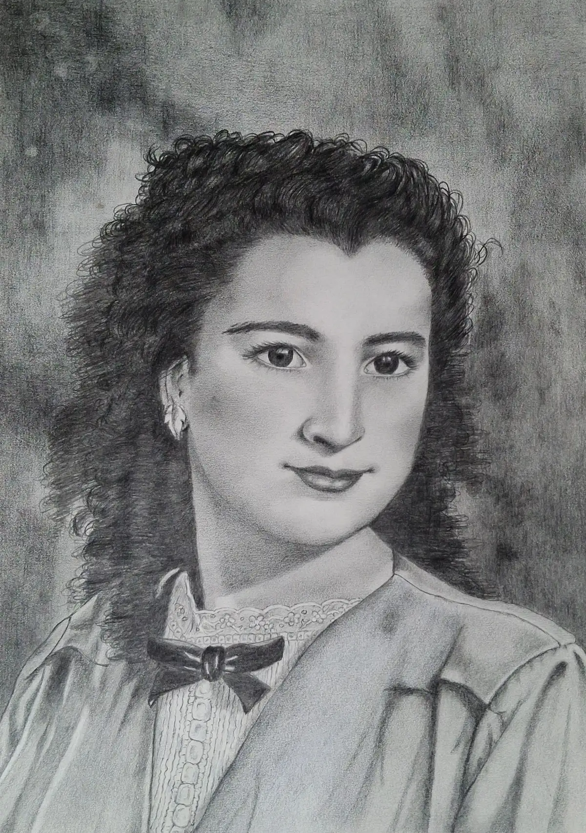 Retrato a grafito de Bertha