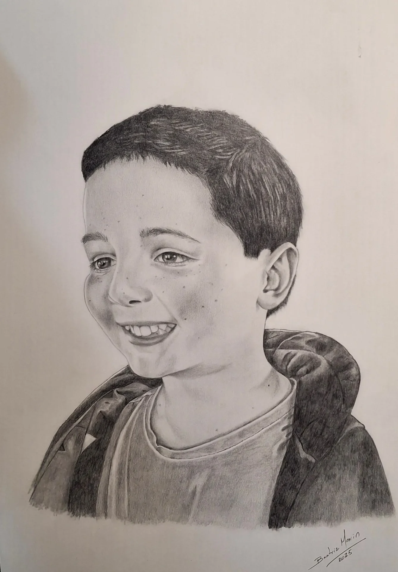 Retrato a grafito de Pablo